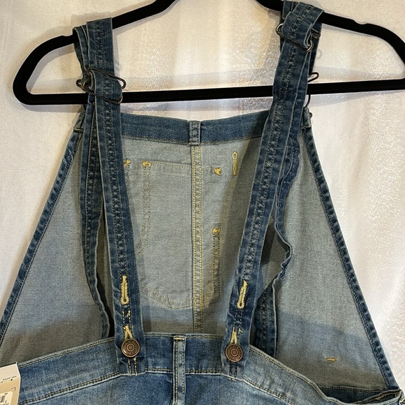 Bass Denim Bib Overall Farmer Utility Workwear Size 14 Dusty Vintage - Picture 9 of 11